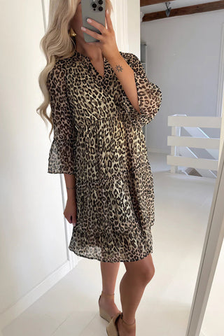 Leopard Print Flowy Mini Dress