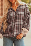 Plaid V-Neck Sweatshirt