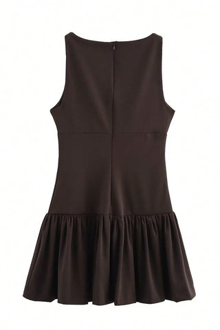 Sleeveless Flare Hem Casual Dress