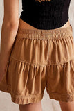 Button-Front Denim Shorts
