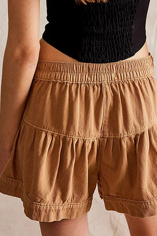 Button-Front Denim Shorts