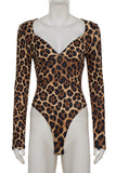 Animal Print V-Neck Bodysuit