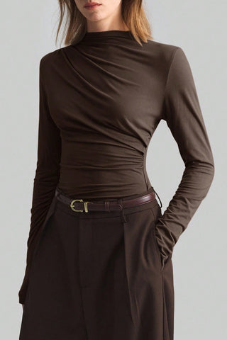 Elegant Ruched Long Sleeve Top