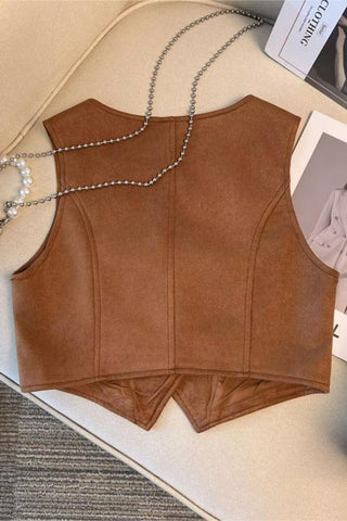 Stylish Patterned Vest with Button Detail