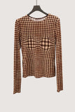Check Pattern Long Sleeve Blouse