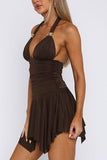 Halter Neck Ruched Sundress
