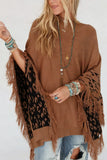 Fringe Sleeved Leopard Sweater