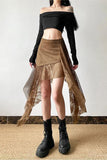 Asymmetrical Layered Midi Skirt