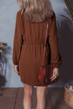 Long Sleeve Gathered Mini Dress