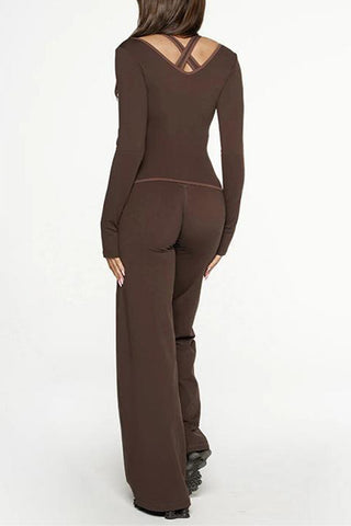 Long-Sleeve Casual Pants Set