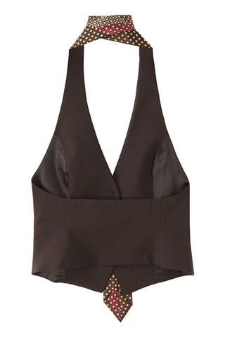 Halter Neck Vest Top with Tie Detail