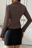 Striped Button-Front Blouse