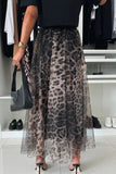 Chic Leopard Mesh Skirt