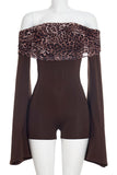 Off-Shoulder Romper with Flared Sleeves
