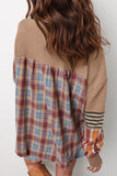 Mixed-Pattern Sleeve Sweatshirt