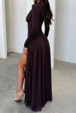 Plunge Neck Ruched Casual Dress