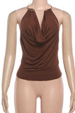 Halter Neck Draped Tank Top
