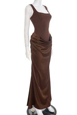 Elegant Evening Dress with Draped Waist