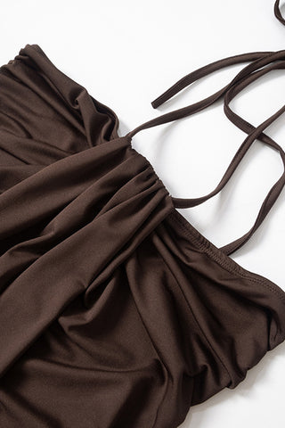 Draped Halter Casual Dress