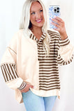 Striped Patchwork Oversized Hoodie
