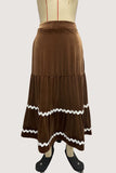 Tiered Skirt With Contrast Trim