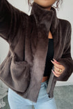 Chic Faux Fur Open Front Coat