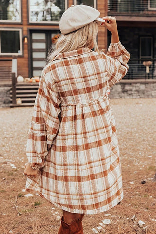 Plaid Side Pocket Mini Dress