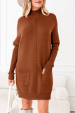 Cozy Tunic Sweater Dress with Pockets