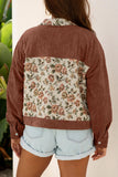 Ribbed Retro Floral Patchwork Shirt Jacket
