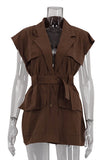 Belted Sleeveless Jacket