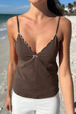Scalloped V-Neck Tank Top