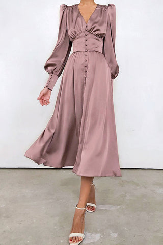 Elegant Long-Sleeve Midi Dress