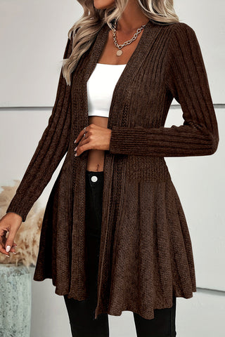 Open-Front Ribbed Cardigan
