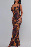 Tie-Dye Maxi Dress with Spaghetti Straps
