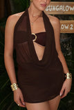 Sheer Halter Cami Top with Cutout