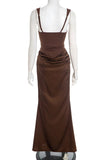 Elegant Evening Dress with Draped Waist