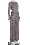 Striped Long-Sleeve Casual Pants Set