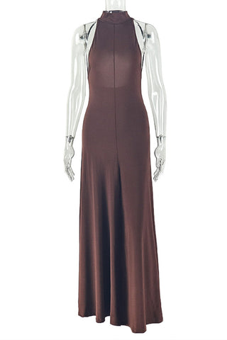 Sleeveless High-Neck Maxi Dress
