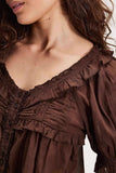 Ruffled Button-Front Blouse