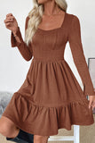 Long Sleeve Casual Fit and Flare Dress