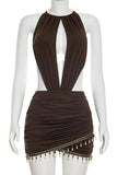 Halter Neck Cut-Out Casual Dress