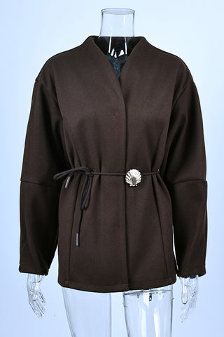 Belted Shell-Inspired Coat