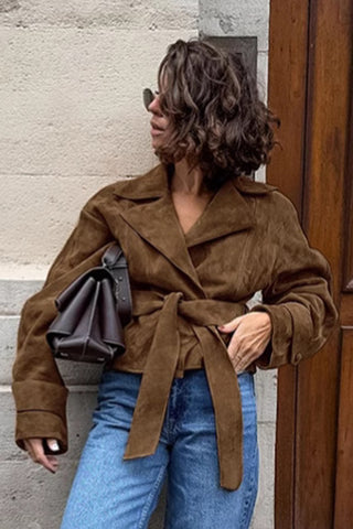 Tie-Waist Blazer Jacket