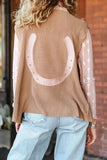 Cardigan Vest with Horseshoe Print