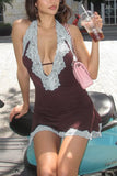 Lace Halter Nightclub Dress
