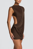 Draped Detail Ruched Mini Dress