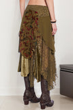 Layered Floral Midi Skirt
