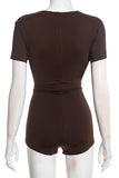 Deep V-Neck Romper