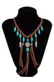 Boho Feather Pendant Necklace