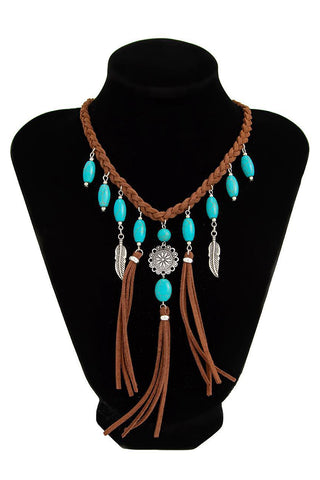 Boho Feather Pendant Necklace